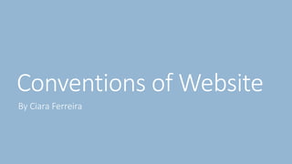 Conventions of Website
By Ciara Ferreira
 