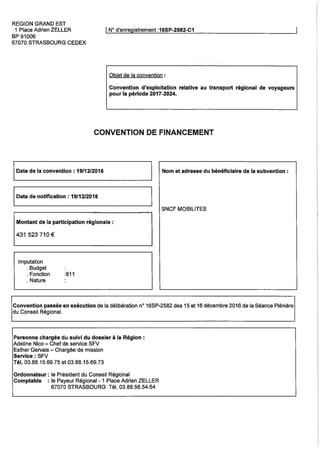 Convention TER entre la SNCF et la Région GrandEst