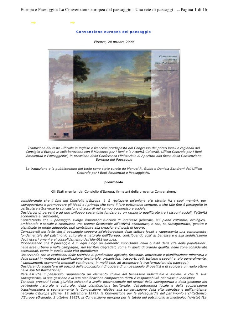 Convenzione Europea Paesaggio