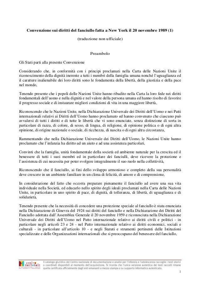 Convenzione Onu Sui Diritti Dellinfanzia