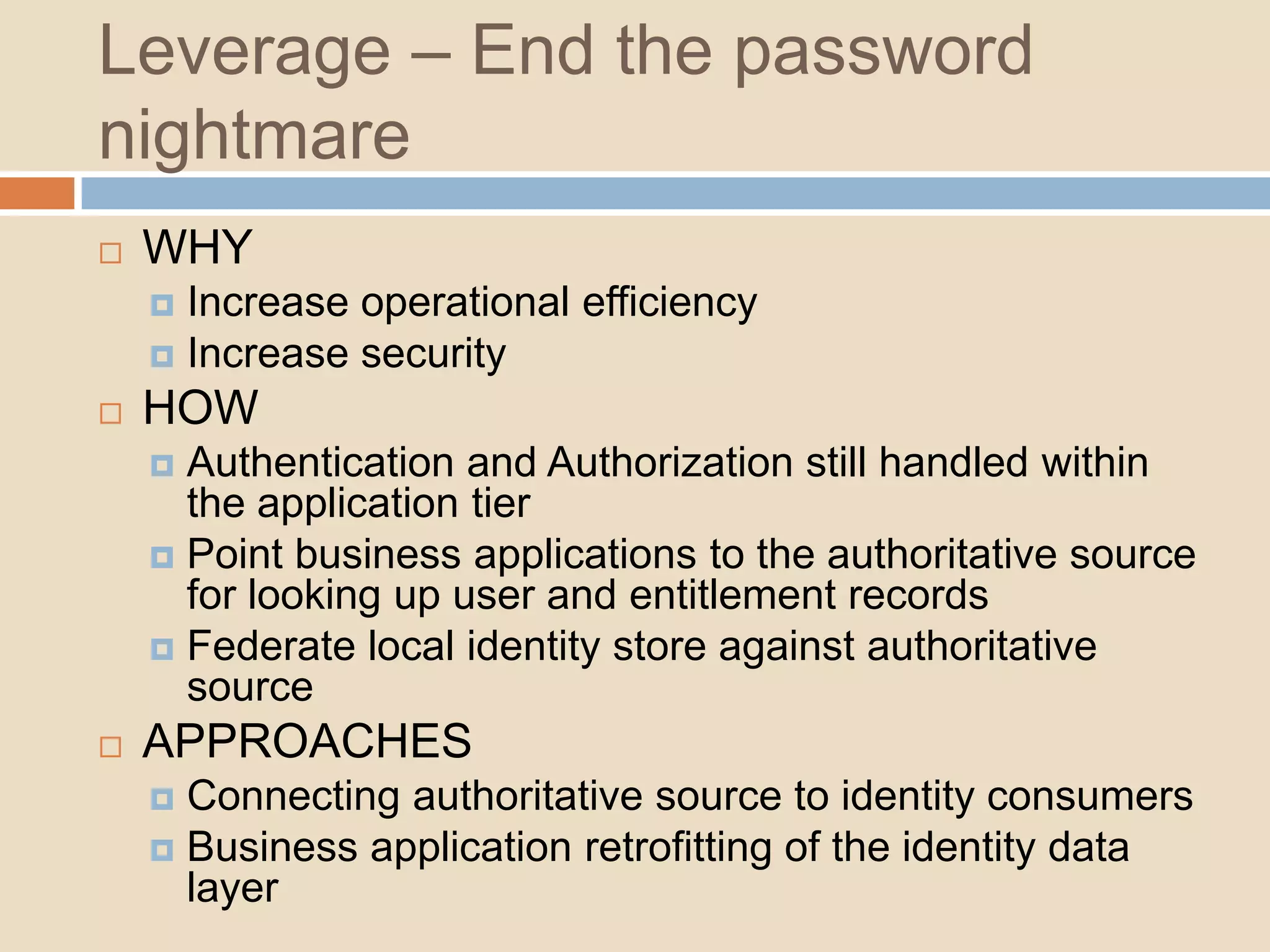 Build service around Identity 