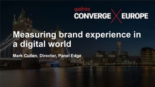 Measuring brand experience in
a digital world
Mark Cullen, Director, Panel Edge
 