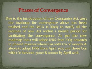 IFRS Convergence With Indian Accounting Standards | PPTX