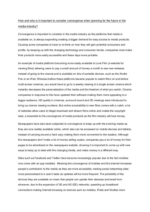 Essay on media convergence