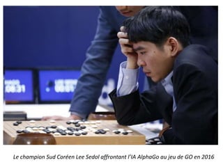 Le champion Sud Coréen Lee Sedol affrontant l’IA AlphaGo au jeu de GO en 2016
 