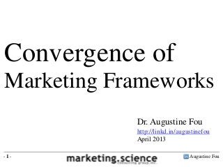 Augustine Fou- 1 -
Dr. Augustine Fou
http://linkd.in/augustinefou
April 2013
Convergence of
Marketing Frameworks
 