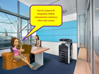 Este Secomponede
Integridad,calidad,
mejoramiento continuoy
sobre todocarisma
 