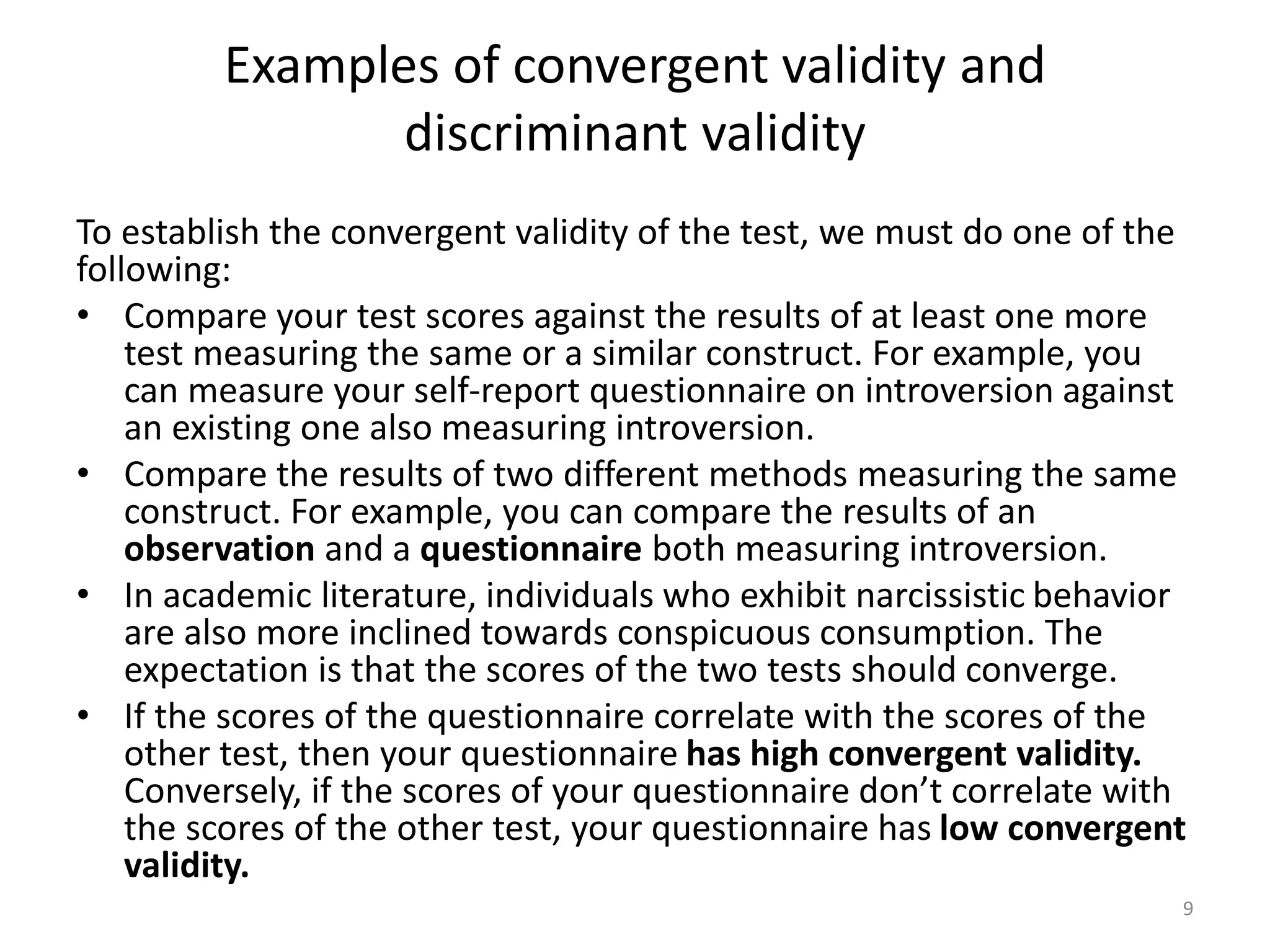 Convergent Validity And Discriminant Validity.ppt