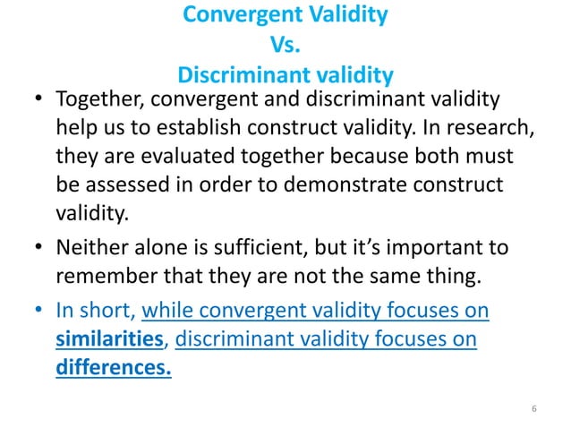 Convergent Validity And Discriminant Validity.ppt | Resume Writing and ...