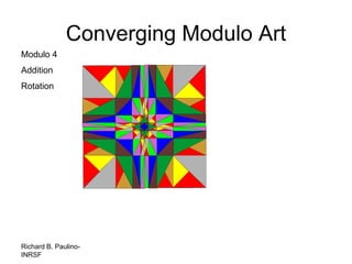 Richard B. Paulino-
INRSF
Converging Modulo Art
Modulo 4
Addition
Rotation
 