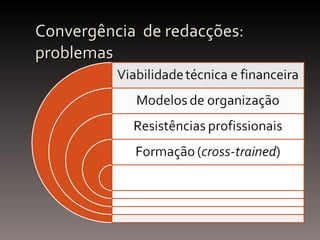 Convergência  de redacções:   problemas 