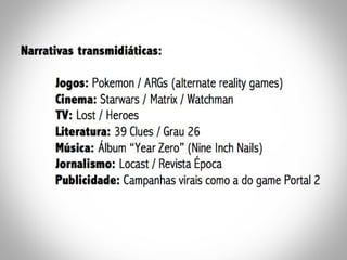 Convergência e Narrativas Transmidiáticas