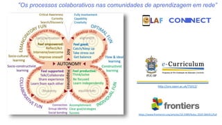 http://oro.open.ac.uk/71012/
https://www.frontiersin.org/articles/10.3389/feduc.2020.584351/full
“Os processos colaborativos nas comunidades de aprendizagem em rede”
 