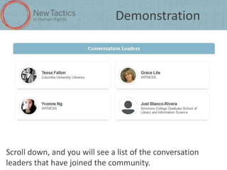 Demonstration

This is what the conversation page will look like.

 