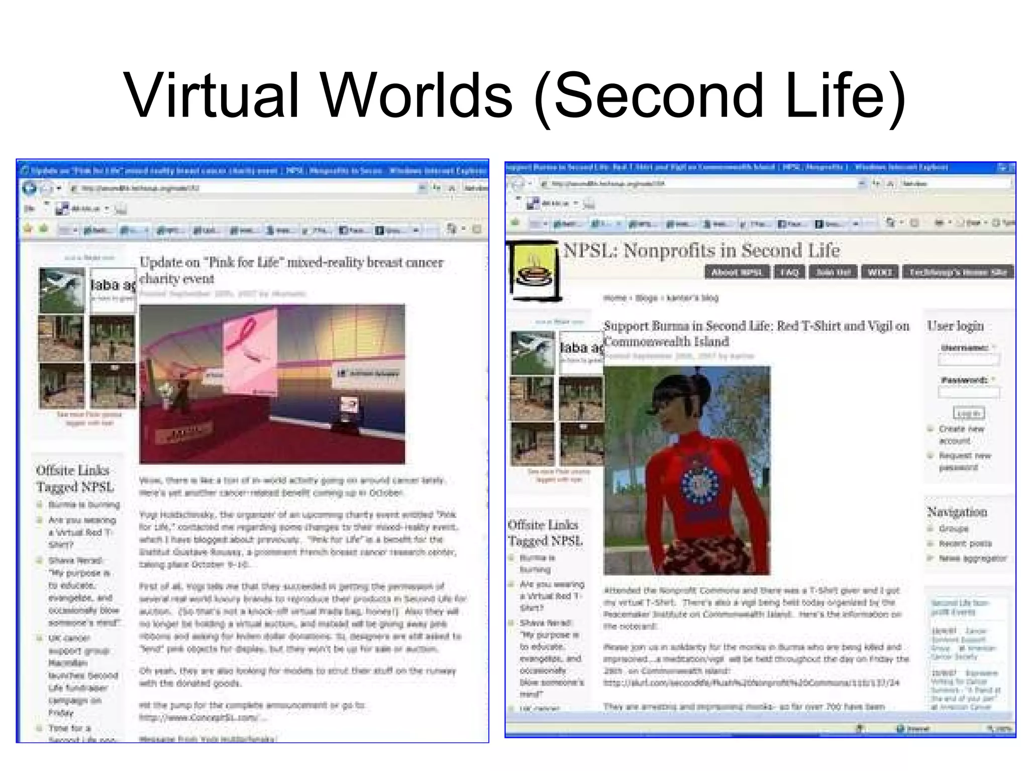 Virtual Worlds (Second Life) 