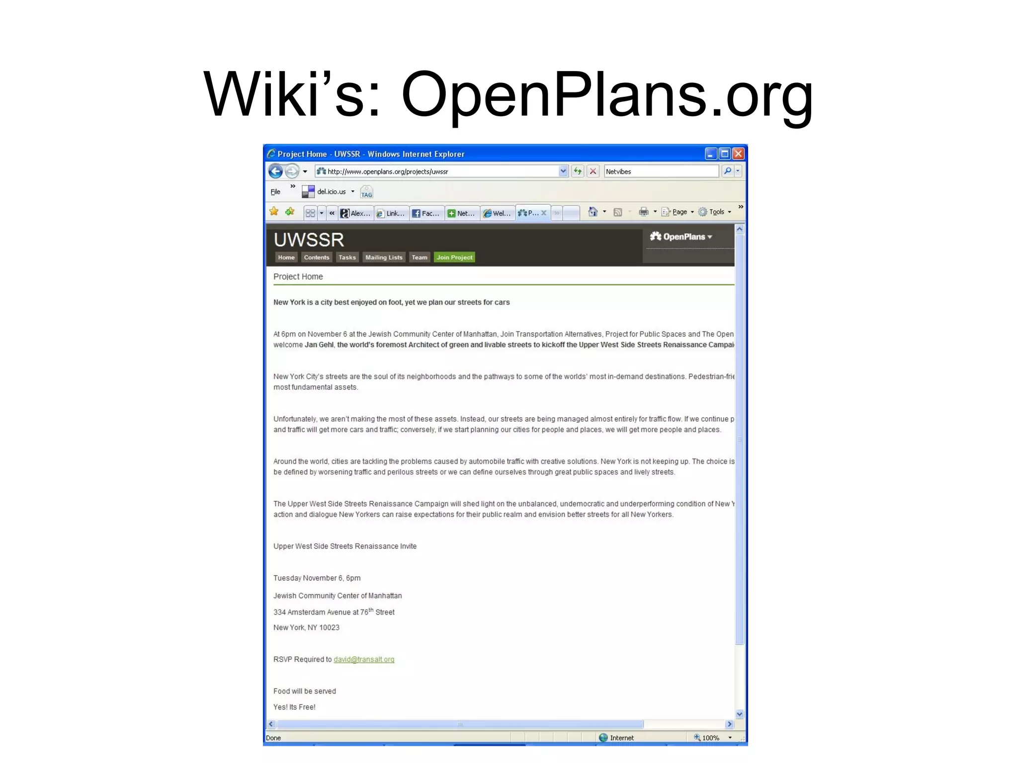 Wiki’s: OpenPlans.org 