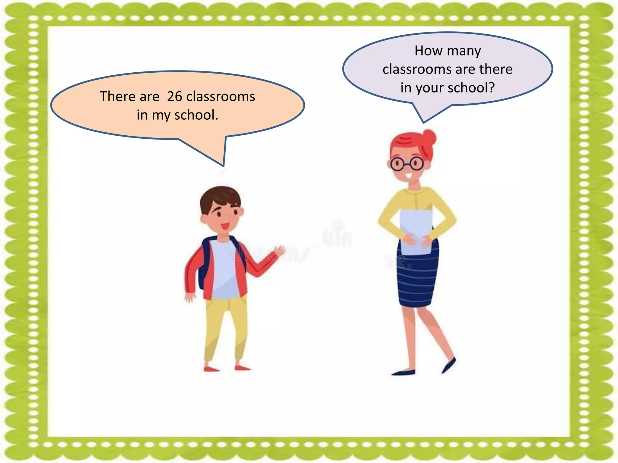 There are 26 classrooms
in my school.
How many
classrooms are there
in your school?