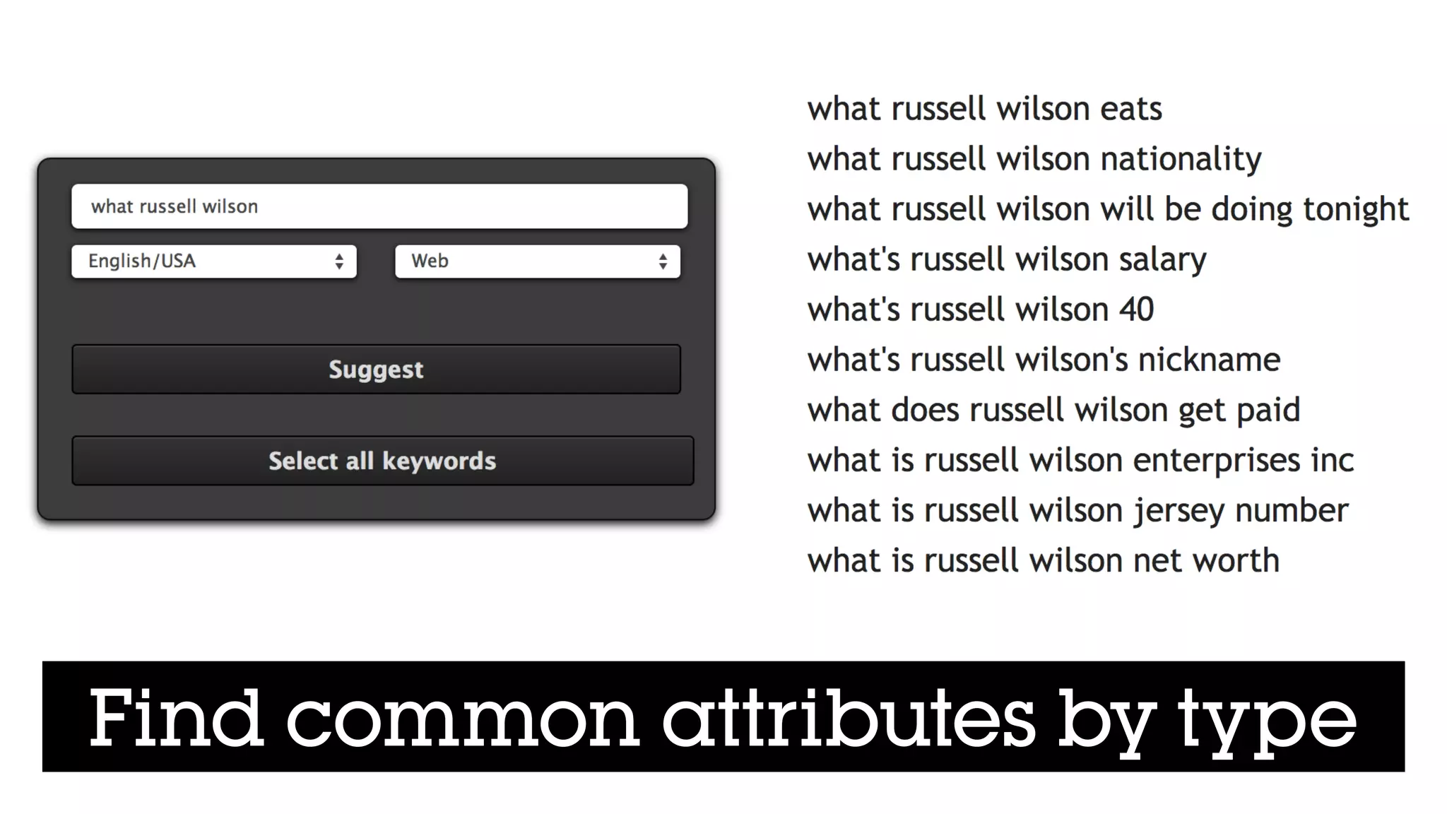 Find common attributes by type
 