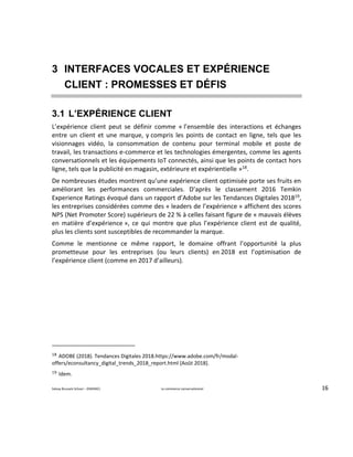 Solvay Brussels School – (EMDMC) Le commerce conversationnel 16
3 INTERFACES VOCALES ET EXPÉRIENCE
CLIENT : PROMESSES ET D...
