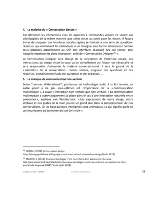 Solvay Brussels School – (EMDMC) Le commerce conversationnel 26
4. La maîtrise du « Conversation Design »
Par définition l...