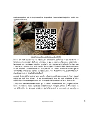 Solvay Brussels School – (EMDMC) Le commerce conversationnel 31
Google Home ou via un dispositif vocal de prise de command...
