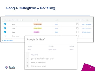 Google Dialogflow – slot filling
84
 