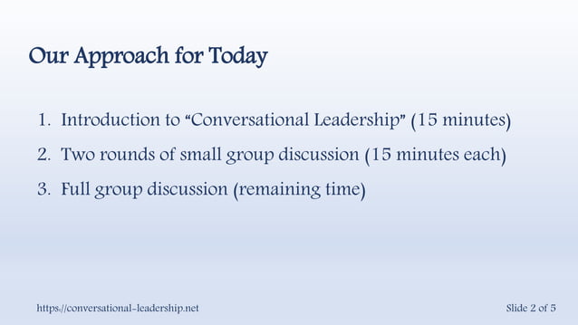 Conversational Leadership Ppt