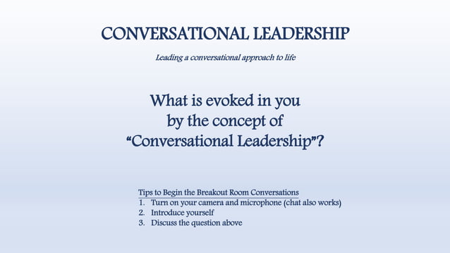 Conversational Leadership Ppt