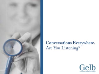 Conversations Everywhere.
Are You Listening?
 