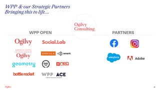 WPP & our Strategic Partners
Bringing this to life….
17
WPP OPEN PARTNERS
MARTECH CENTER
OF EXCELLENCE AT
 