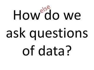 How do we 
ask questions 
of data? 
 