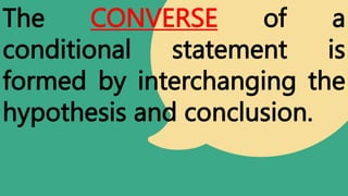 CONVERSE inverse contrapositive statement | PPTX