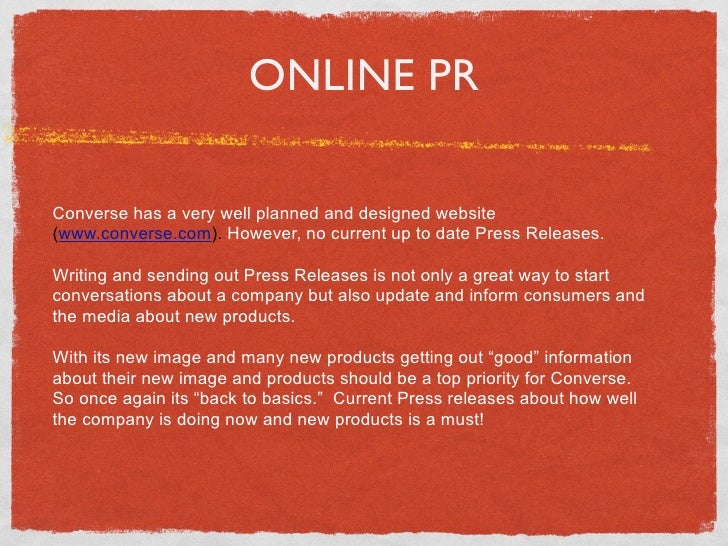 converse press release