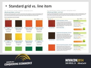 • Standard grid vs. line item
 