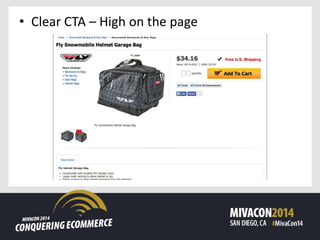 • Clear CTA – High on the page
 