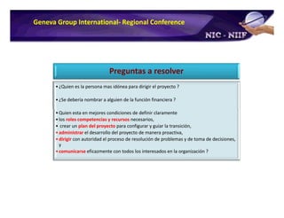 Plan de Conversion a IFRS