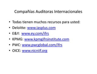 Plan de Conversion a IFRS
