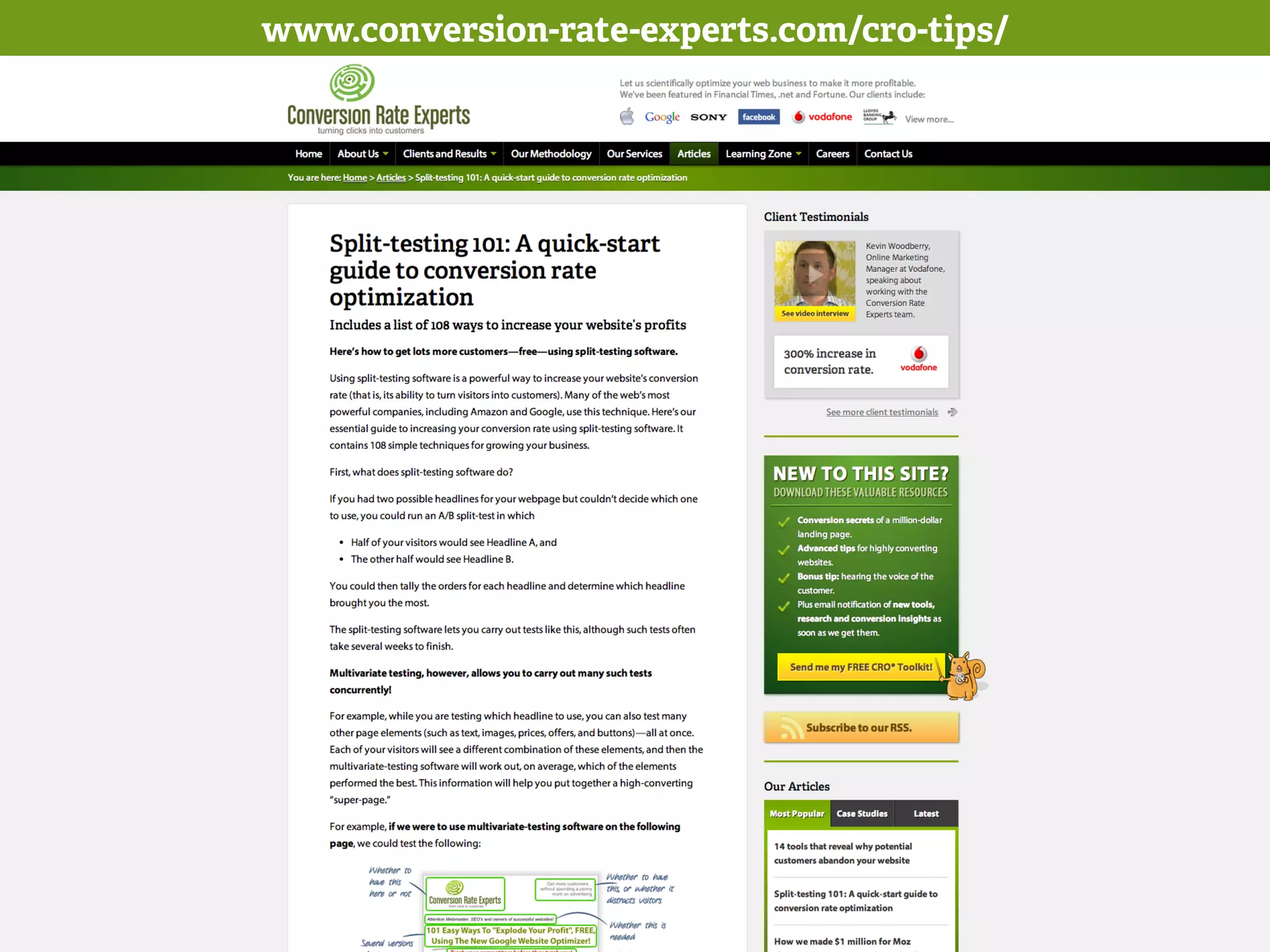 Before-and-after tests stink 
Conversions 
www.conversion-rate-experts.com/cro-tips/ 
 