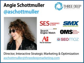 Conversion Optimization:
6 Power Tricks of the Trade
Interactivity Digital - May 15, 2013 #ID2013 #CRO
Get More Conversions Today
NO COMMITMENT REQUIRED... JUST CONVERSION OPTIMISM!
Angie Schottmuller - @aschottmuller
Three Deep Marketing
 