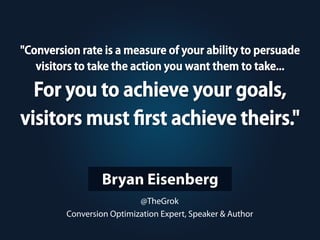 #1: USER-CENTERED STRATEGY
Conversion Optimization Factors
 