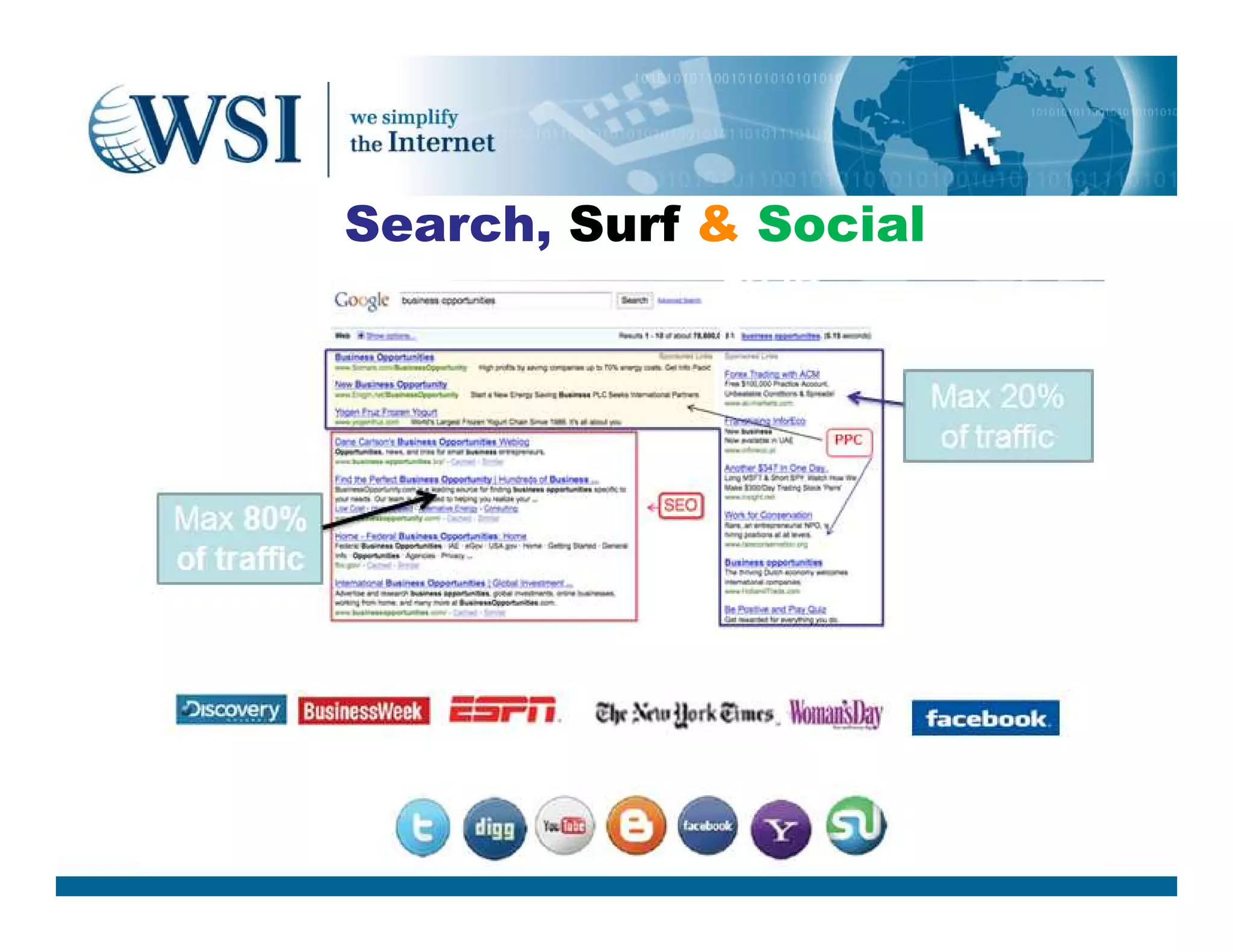 Search, Surf &amp; Social
 