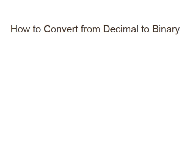 Conversion binary to decimal | PPT