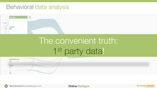 Bart.Schutz@onlinedialogue.com
 #
Behavioral data analysis
The convenient truth:
1st party data!
 