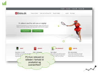 PS Hvor relevant er
billedet i forhold til
produktet og
overskriften?
 