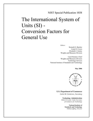 The International System of Units (SI) - Conversion Table | PDF
