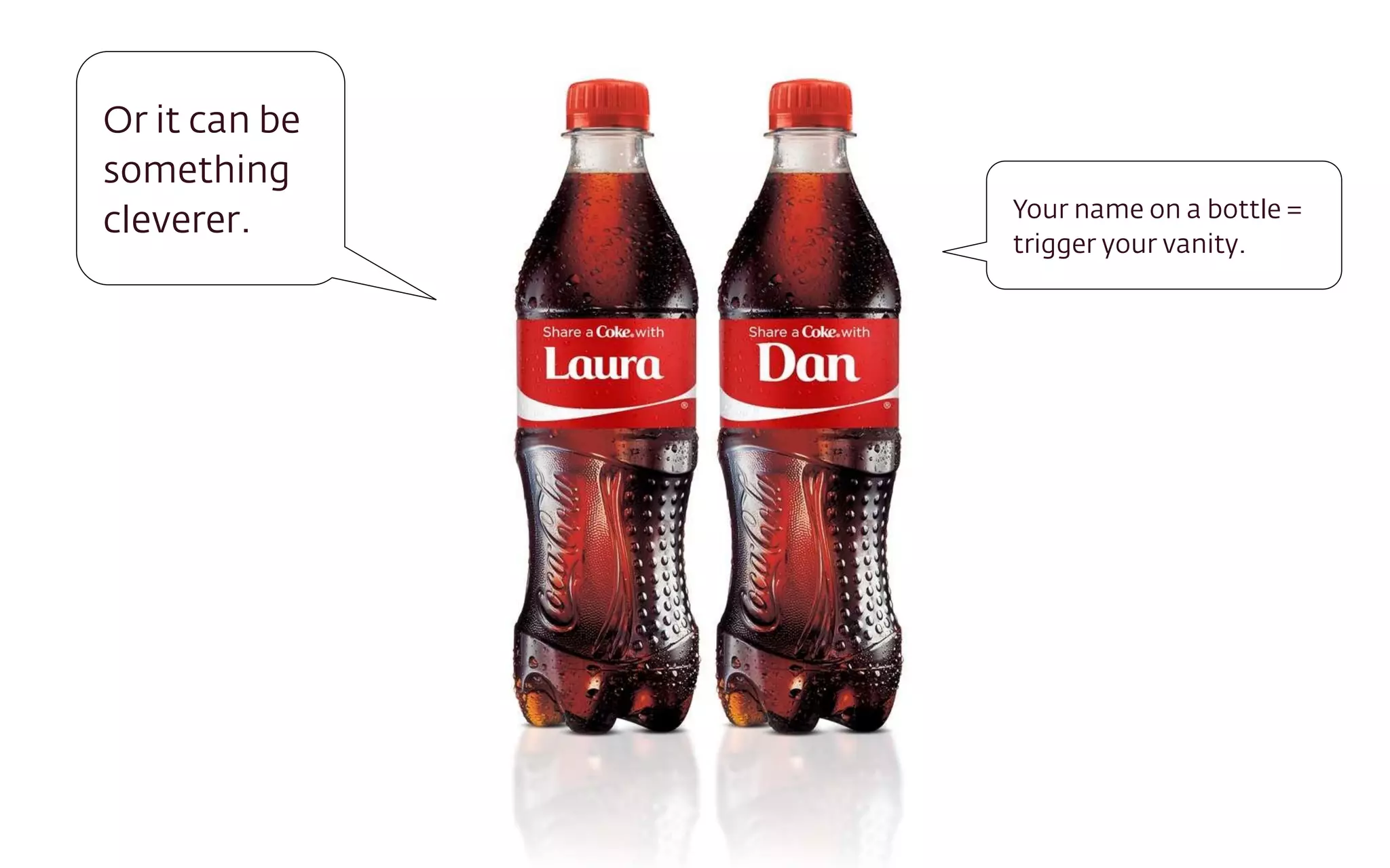 Or it can be
something
cleverer. Your name on a bottle =
trigger your vanity.
 