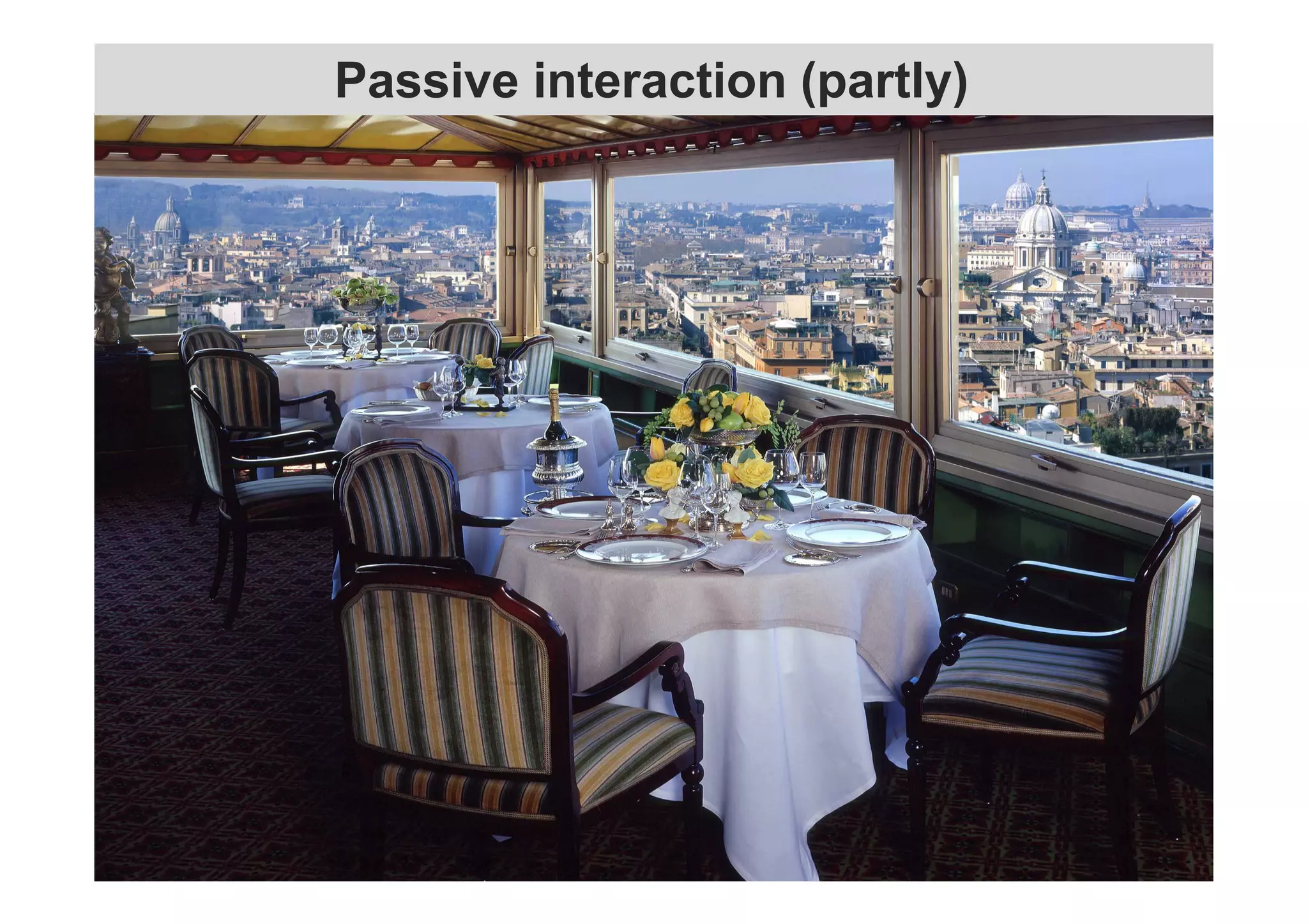 Passive interaction (partly) 
 