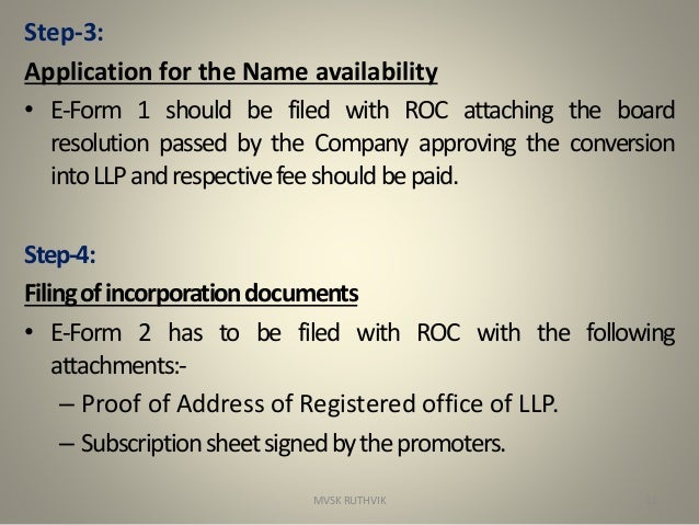 Conversion of company into llp