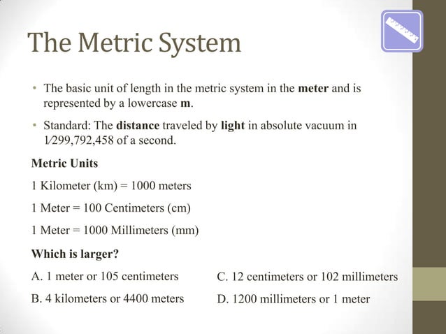 Teaching conversion of metric units