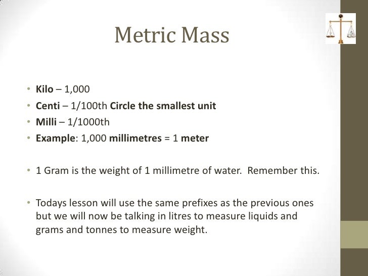 teaching conversion of metric units weight metric unit